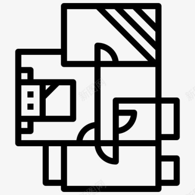 平面图矢量平面图建筑蓝图图标图标