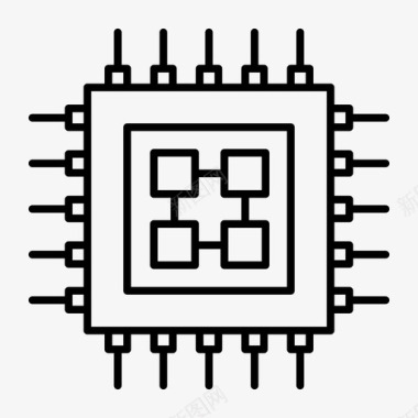 Intel芯片处理器计算机微芯片图标图标