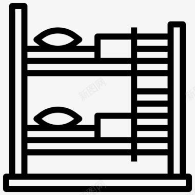两层床双层床家具图标图标