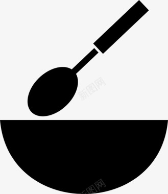 搅拌碗平底锅勺子图标图标