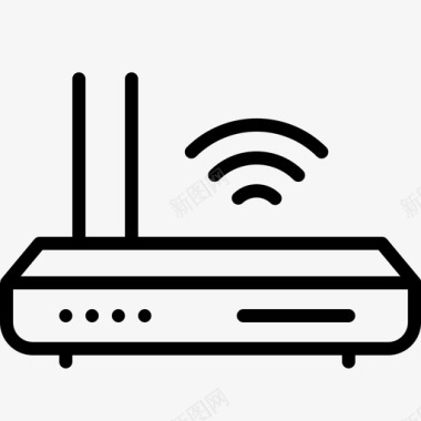 无线物件网络路由器连接调制解调器图标图标