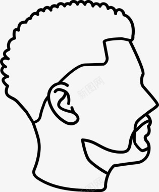 轮廓男性太阳穴发型男性图标图标
