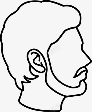 发型男性侧面图标图标