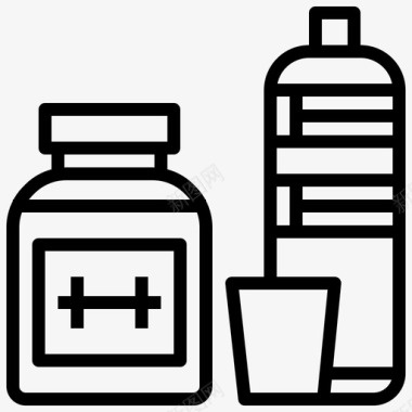 补品容器药物图标图标