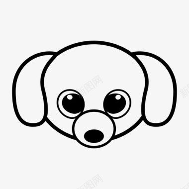 狗动物脸可爱的动物图标图标