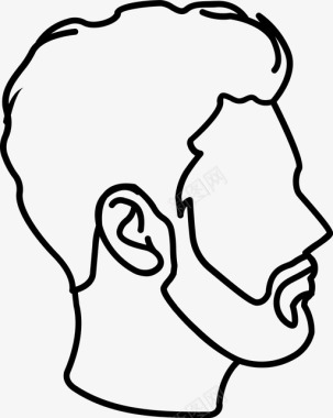 男性轮廓发型胡须男性图标图标