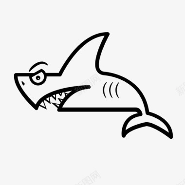 鲨鱼邪恶鱼图标图标