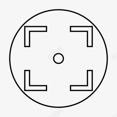 方形准星靶子靶心抓捕图标图标
