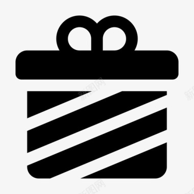 礼物包装飘带礼物生日盒子图标图标