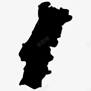 葡萄牙地图欧洲国家地图填充图标图标
