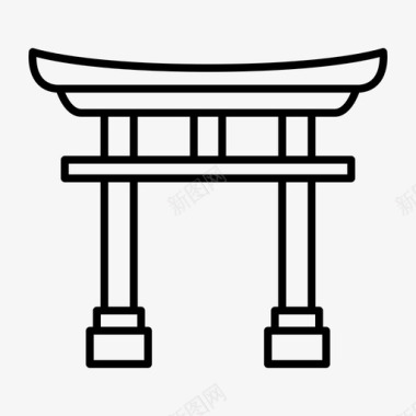 传统狮子庙门日语宗教图标图标