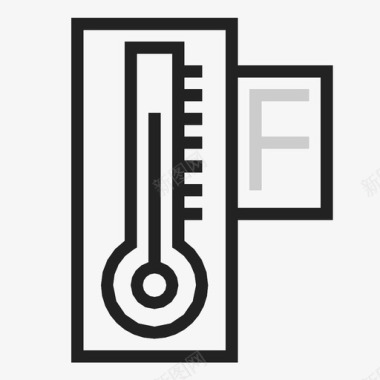 灰色温度计温度计华氏度温度图标图标