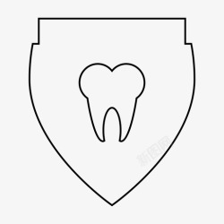 牙本质护盾挡块清洁图标高清图片