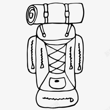 背包旅行野营背包周末活动探险图标图标
