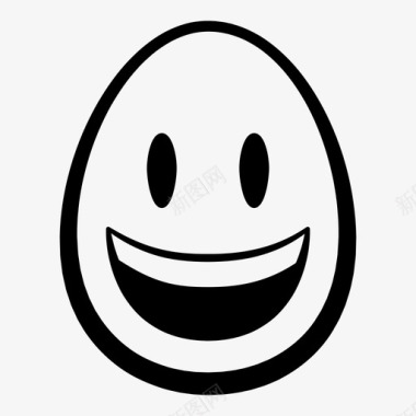 复活节笑脸用张嘴蛋头表情复活节表情图标图标