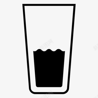 帖子数量图标玻璃水二分之一数量容器图标图标