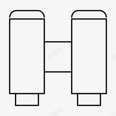 探险卡通人物双筒望远镜探险露营图标图标
