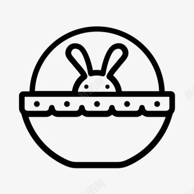 复活节篮子兔子鸡蛋图标图标