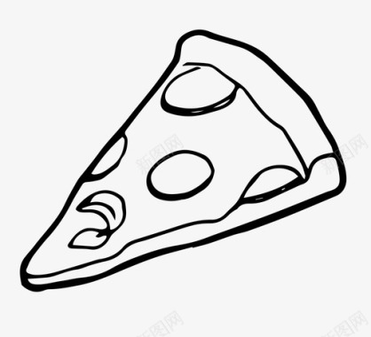 披萨手绘意大利香肠图标图标