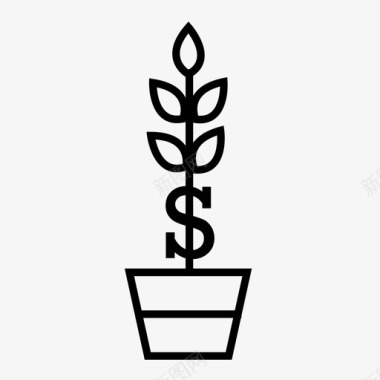 赚钱美元投资图标图标