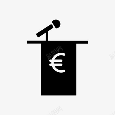发言人欧元演讲图标图标