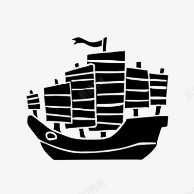 中国宝船船中国图标图标