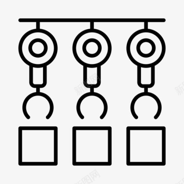 自动化制造自动化手臂工厂图标图标
