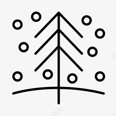 下雪高山松树图标图标