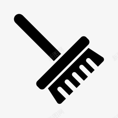 扁平化扫帚清洁标志扫帚清洁工劳工雕文图标图标