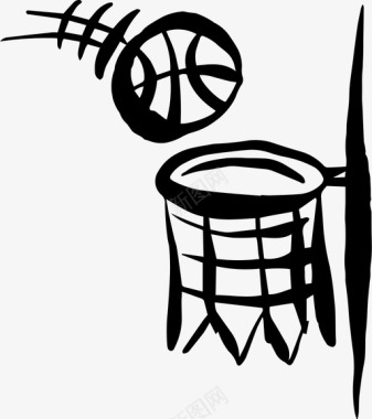 篮球松散涂鸦网图标图标