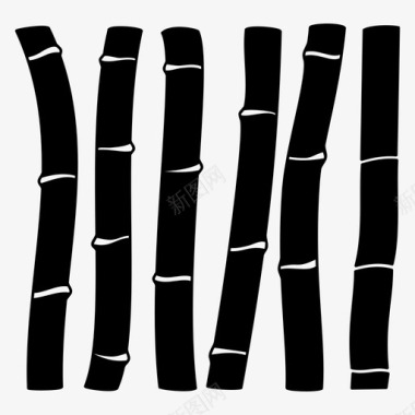 竹子亚洲树木纹理图标图标