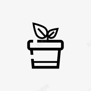 花盆树苗图标图标