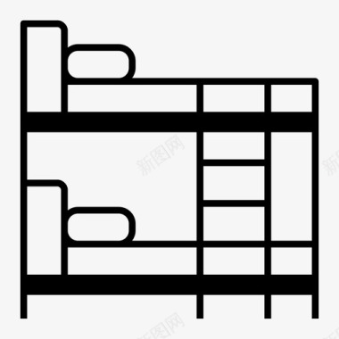 家具实木床床卧室双层床图标图标