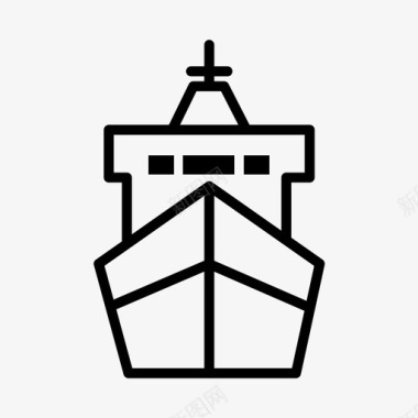 货船货船集装箱送货图标图标