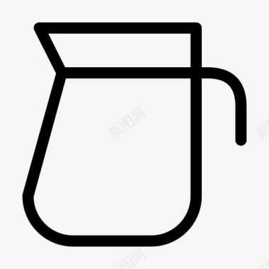 咖啡壶茶厨房线图标图标