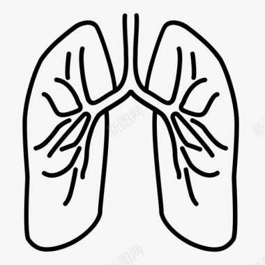 柔韧身体肺空气身体图标图标