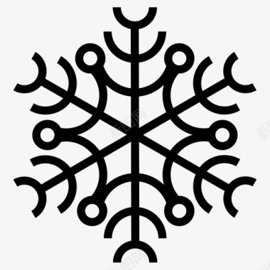 雪花水晶抽象图标图标