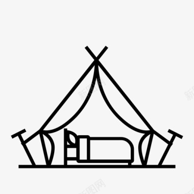 露营住宿蒙古包图标图标