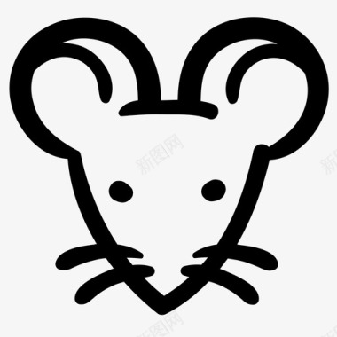 老鼠动物涂鸦图标图标
