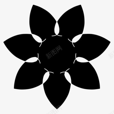 花卉抽象圆形图标图标