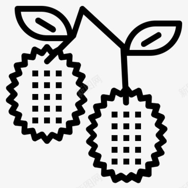 荔枝食物水果图标图标