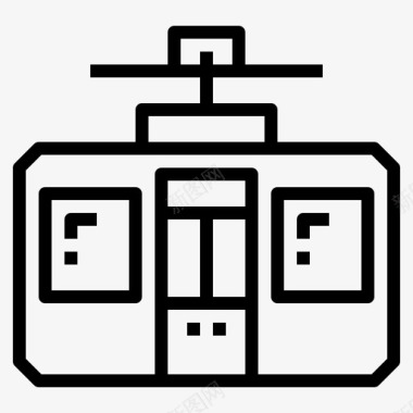 矢量滑雪场缆车船舱缆车舱图标图标