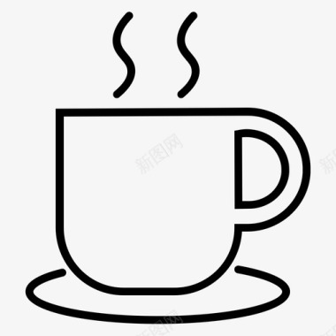 旅游专线咖啡杯休息时间热茶图标图标