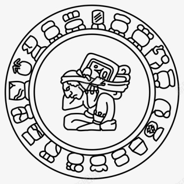 玛雅历法古代阿兹台克图标图标
