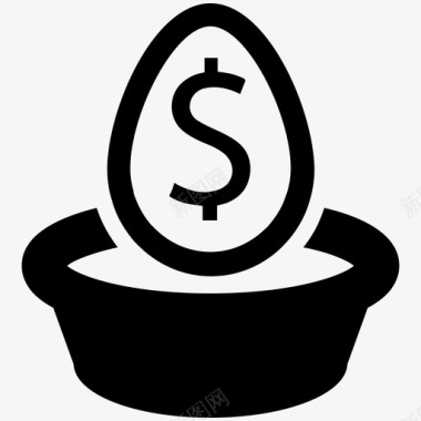 彩绘鸡蛋金融投资美元鸡蛋图标图标