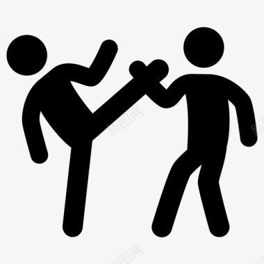 跆拳道搏击武术图标图标