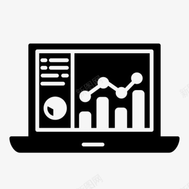 电脑展示图表分析图表信息图表图标图标