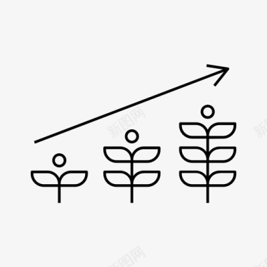 投资艺术字增长金融投资图标图标