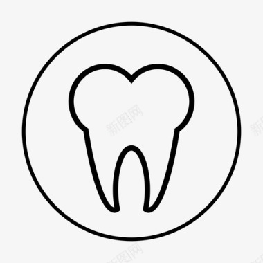 刷牙的牙齿牙齿臼齿牙齿粗体圆图标图标