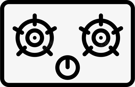 煤气煤气炉烹饪食物图标图标